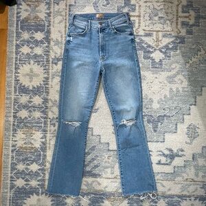 NWOT Mother hustler high rise ankle fray size 25 in thrilling shots